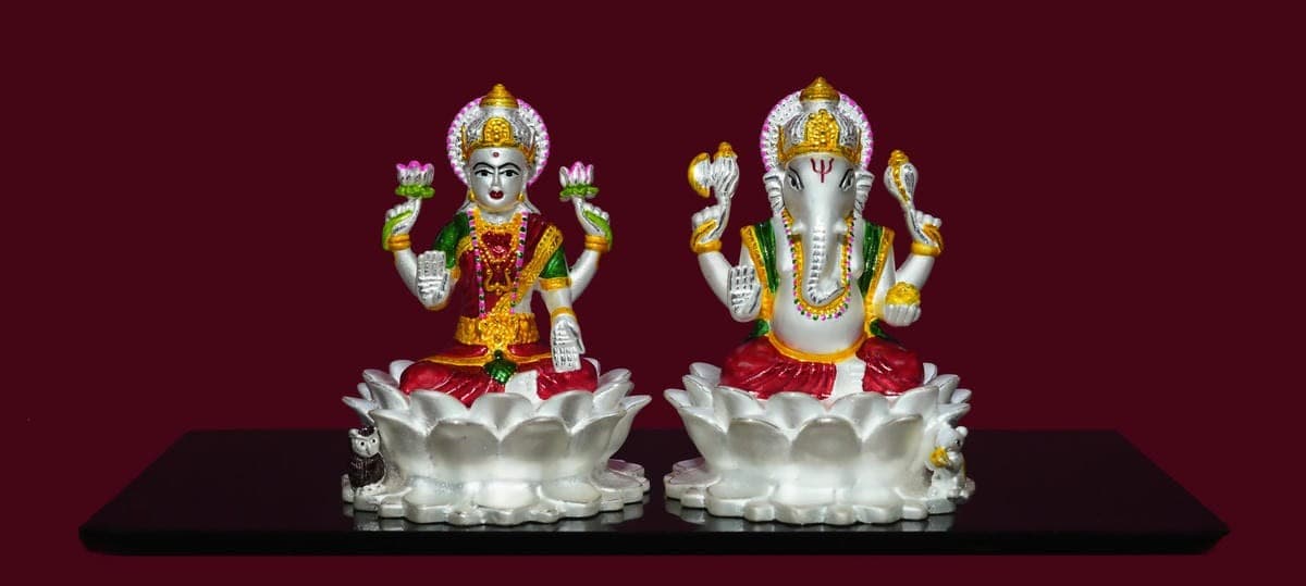 Laxmi Ganesh Ji silver idols