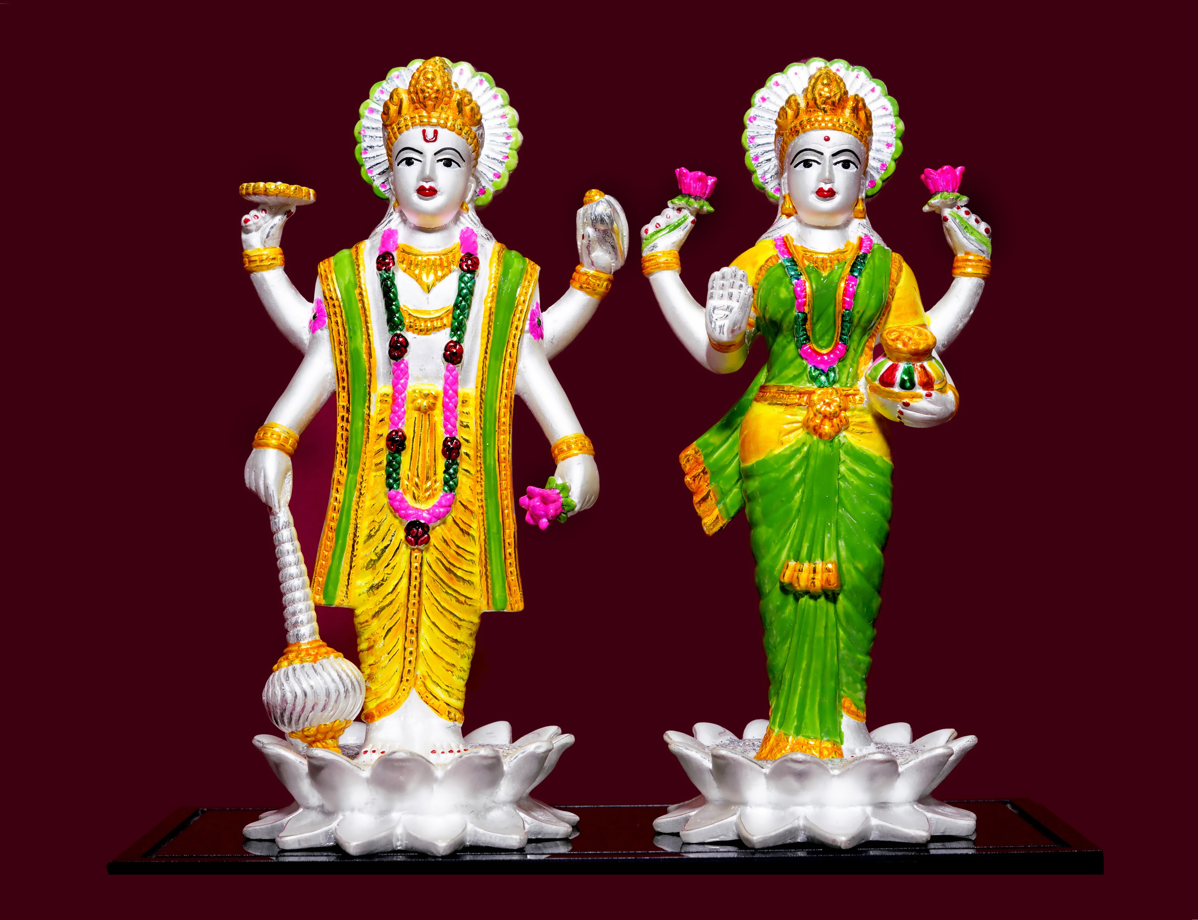 Vishnu Laxmi Ji silver idols